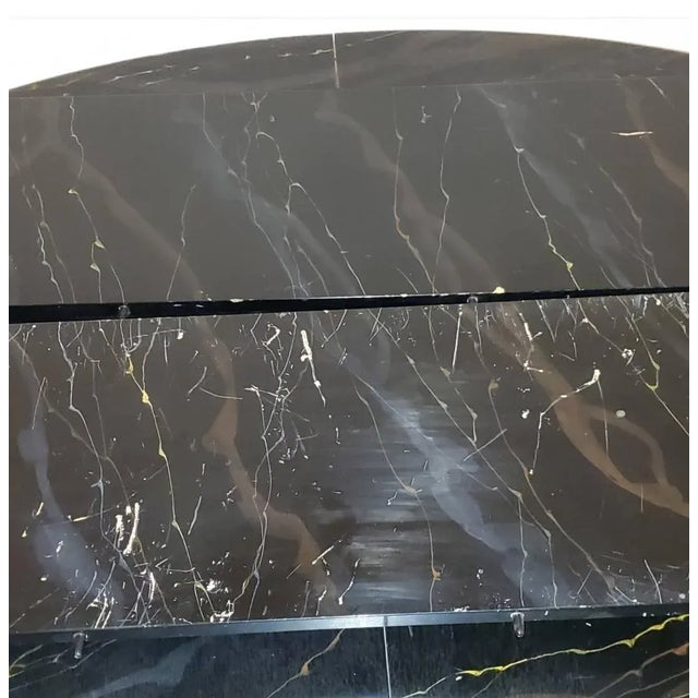 Vintage 1950s Attributed to Paul Frankl Empire Faux Marbling Dining Table For Sale - Image 10 of 13