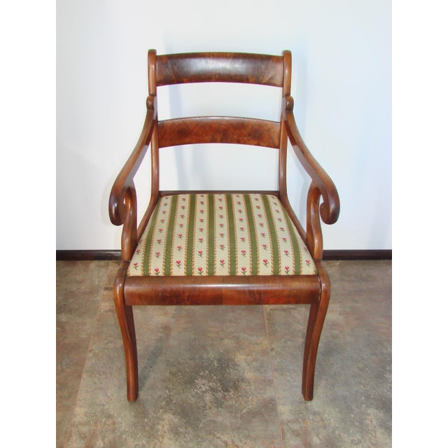 19th Century Antique Edwardian / Sheraton Revival Style Mahogany Armchair For Sale - Image 4 of 11