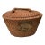 Vintage Asian Wicker Brass Lunch Basket or Purse For Sale