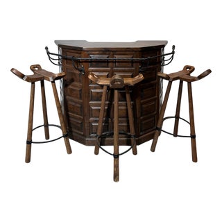 Vintage Bar in Oak For Sale