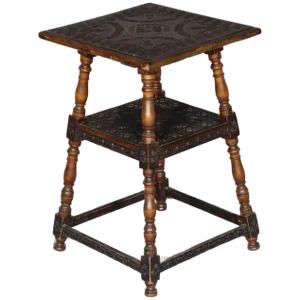 Small Side Table with Notch Carving, 1880