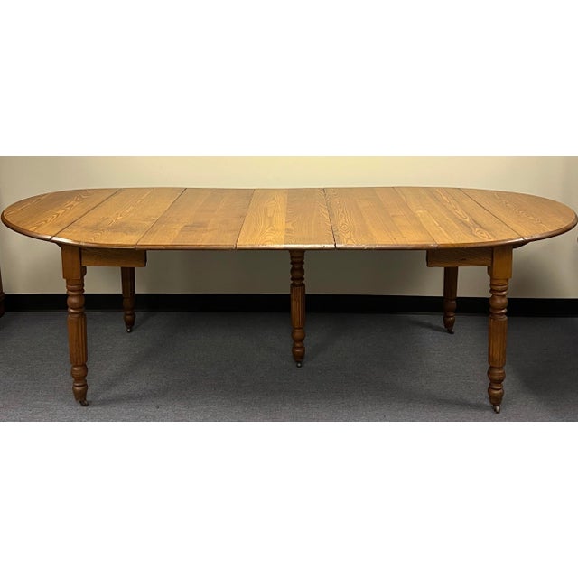 Wood Antique Late 19th Century Chestnut Drop Leaf Extension Dining Table For Sale - Image 7 of 10