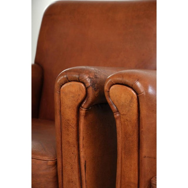 Vintage Sheepskin Leather Armchairs, Set of 2 For Sale - Image 14 of 15