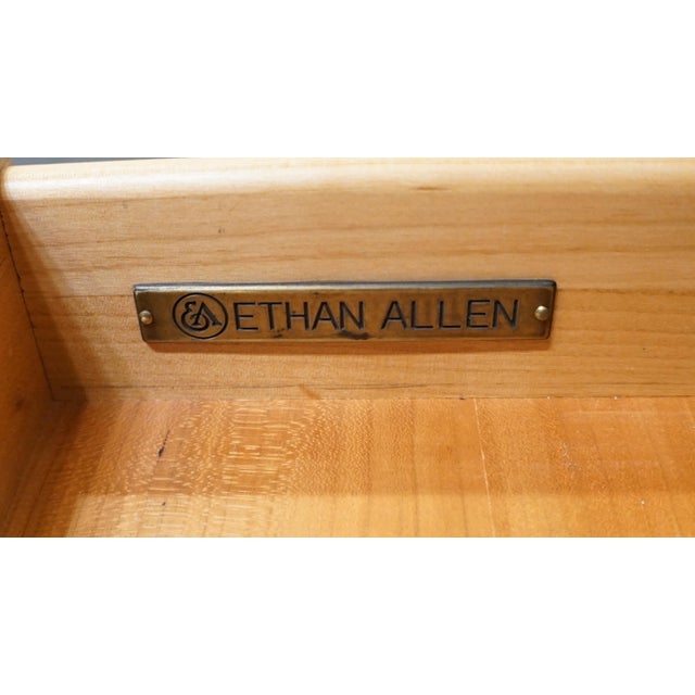 Ethan Allen Townhouse Collection Italian Neoclassical Tuscan Style Burled Wood 32" Two Drawer Accent Chest 30-5206 For Sale - Image 9 of 13