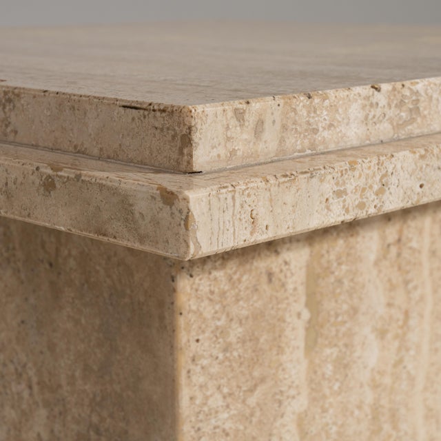 Mid-Century Modern 1970s Travertine Pedestal For Sale - Image 3 of 12