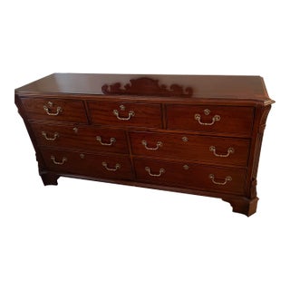 Henredon Georgian Carved Mahogany Dresser Credenza For Sale
