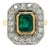 Vintage Style Emerald Diamond Ring in Solid 18k Yellow Gold Us 7 For Sale