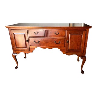 Vintage Pennsylvania House Traditional Queen Anne Style Solid Cherry Sideboard -Server For Sale