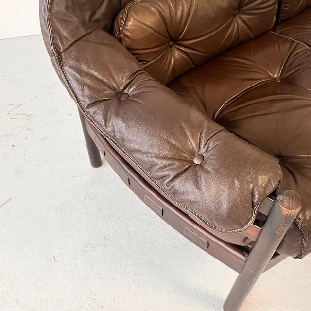 Mid-Century Swedish Leather Sofa by Sven Ellekaer for Coja, 1970s For Sale - Image 10 of 15