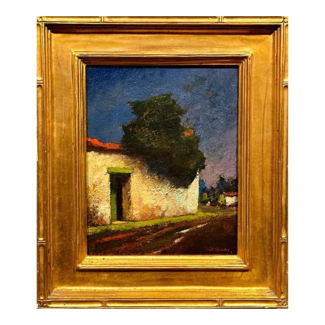 Will Sparks "The Adobe House With the Garden Wall, Monterey" (1923) - Early California Plein-Air Oil Painting For Sale
