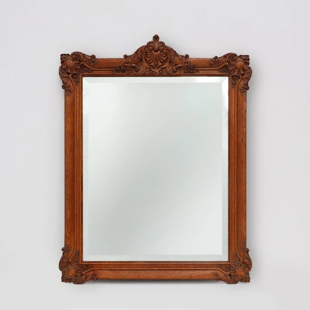 French Baroque Carved Wooden Beveled Mirror, 1890s For Sale - Image 14 of 14