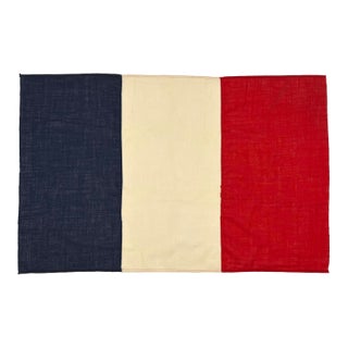Vintage Wool Sewn French Flag For Sale