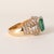 Modern Vintage 18k Gold 4.90 Carat Green Emerald and Diamond Ring, Size 7.5 For Sale - Image 3 of 6