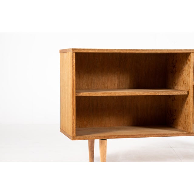 Vintage Danish Low Oak Bookcase, 1960s For Sale - Image 9 of 10