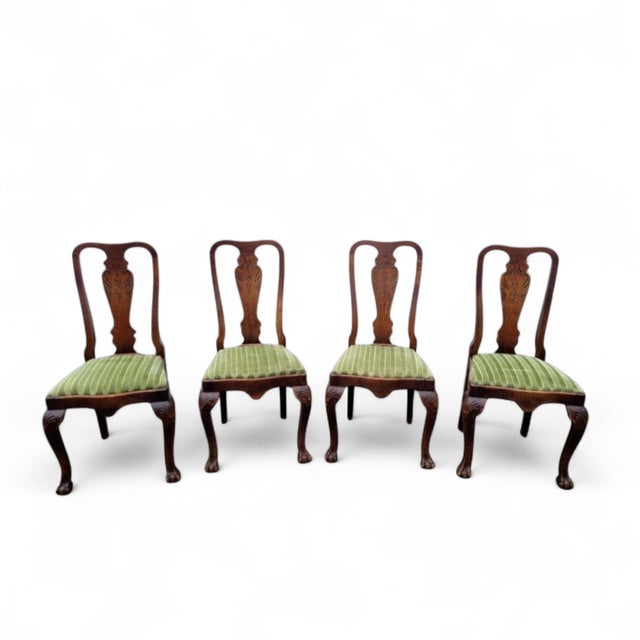 Antique English Carved Mahogany Dining Chairs, 1880s, Set of 4 For Sale - Image 13 of 13