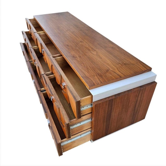 Mid Century Mosaic Brutalist Modern Walnut Dresser by Tobago For Sale - Image 16 of 18
