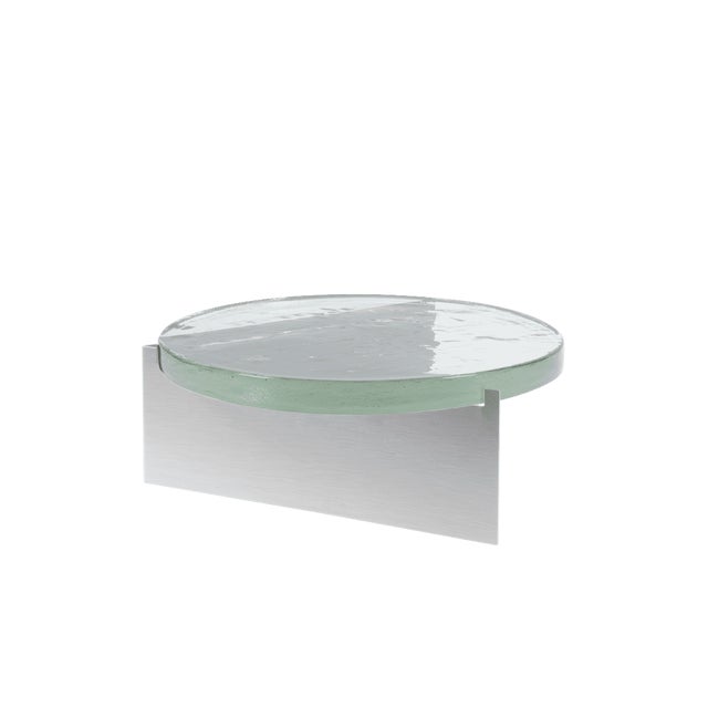 Alwa One Super Big Side Table with Transparent Top & Brushed Stainless Steel Base by Sebastian Herkner for Pulpo For Sale - Image 6 of 6