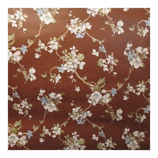 Vintage 1980s Brown Floral Wallpaper For Sale