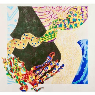 Nancy Graves, Large Nancy Graves Color Aquatint Drypoint Etching Screenprint Metallic Gold, 1988 For Sale