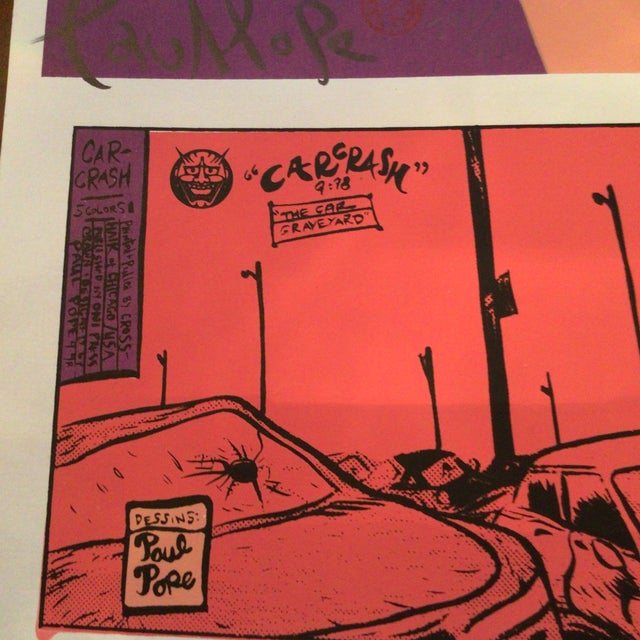 Pop Art Paul Pope Pop Art Poster “Car Crash” Signed and Numbered For Sale - Image 3 of 12