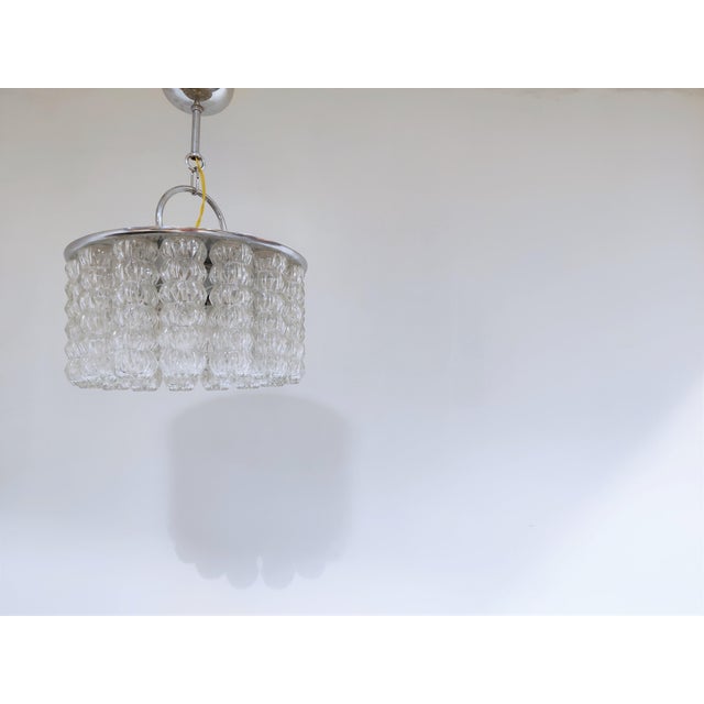 Mid-Century Glass and Chrome Chandelier, 1960s For Sale - Image 6 of 8