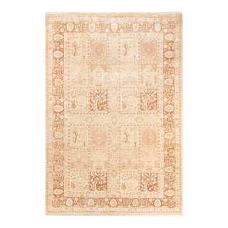 Mogul, One-of-a-Kind Hand-Knotted Area Rug - Ivory, 6' 2" x 9' 1" For Sale