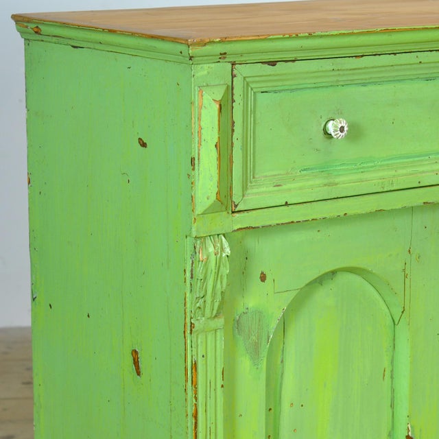 Antique Green Pine Buffet, 1910 For Sale - Image 10 of 16