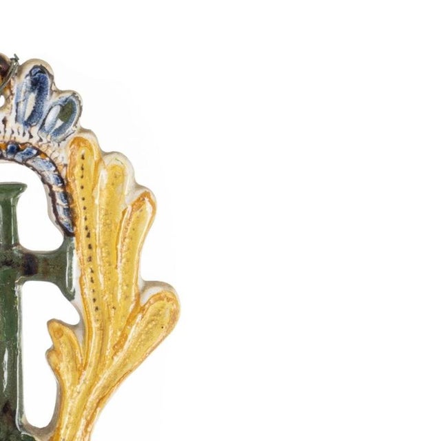 18th Century Holy Water Font in Viana Earthenware For Sale - Image 4 of 6
