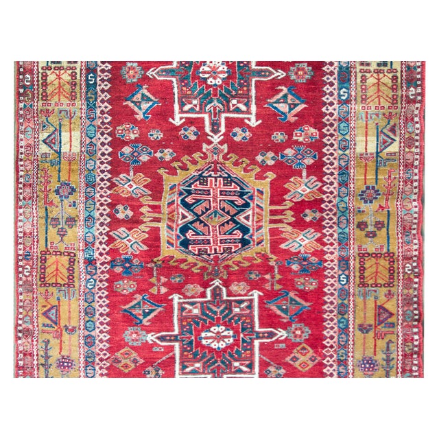 Textile Early 20th Century Persian Karaja Rug For Sale - Image 7 of 15