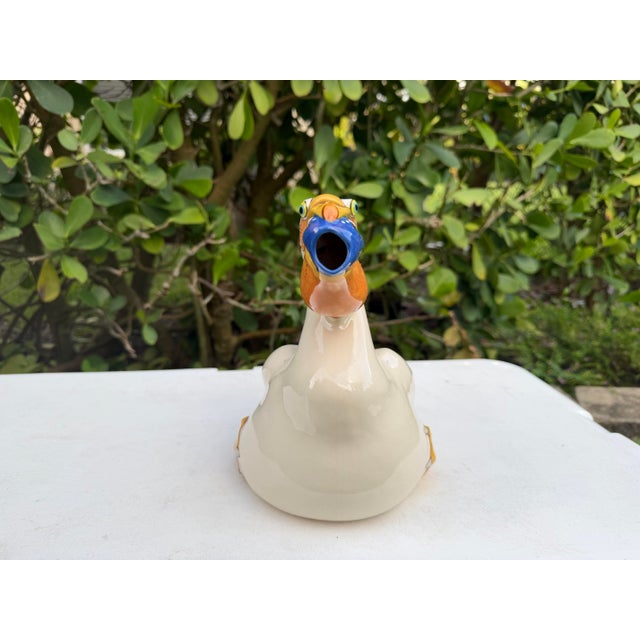 1980s Vintage Signed Animals & Co. Ceramic Pelican Pitcher With Fish & Removable Lid For Sale - Image 5 of 9