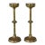 Dimensions: 24 ¼” H x 8 ¼” W x 8 ¼” D A towering pair of 19th century French brass altar candlesticks from a cathedral or...