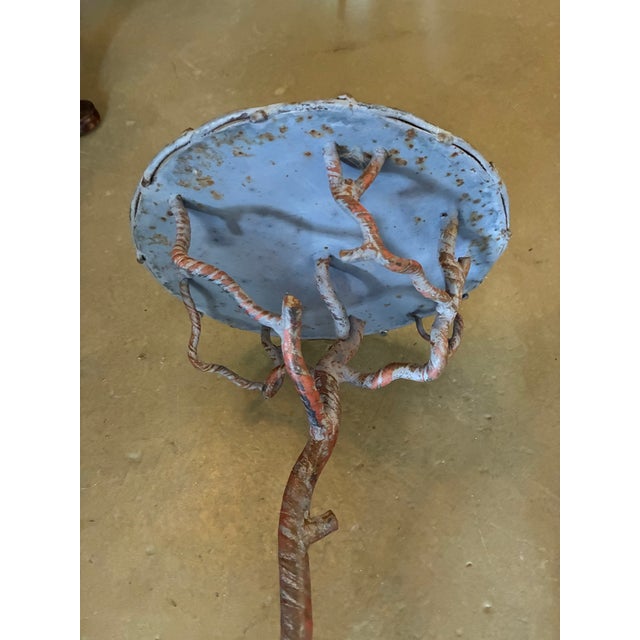 Early 20th Century Brutalist-Style Branch-Like Legs Metal Accent Table Brutalist-Style Branch Accent Table in the Style of Diego Giacometti For Sale - Image 5 of 6