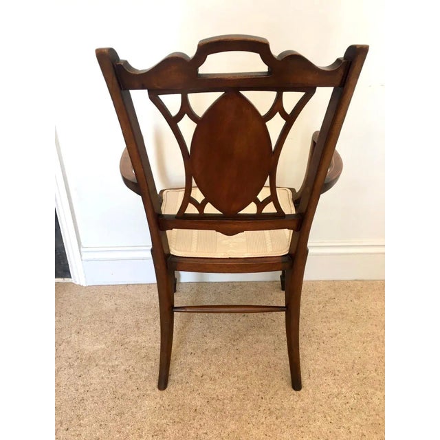 Small Antique Edwardian Inlaid Mahogany Armchair For Sale - Image 3 of 11