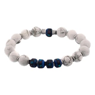 Spiritual Beaded White & Blue Energy Bracelet For Sale