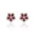 Art Deco Everyday Ruby and Diamond Cherry Blossom Floral Stud Earrings in 18k Yellow Gold- A Pair For Sale - Image 3 of 8