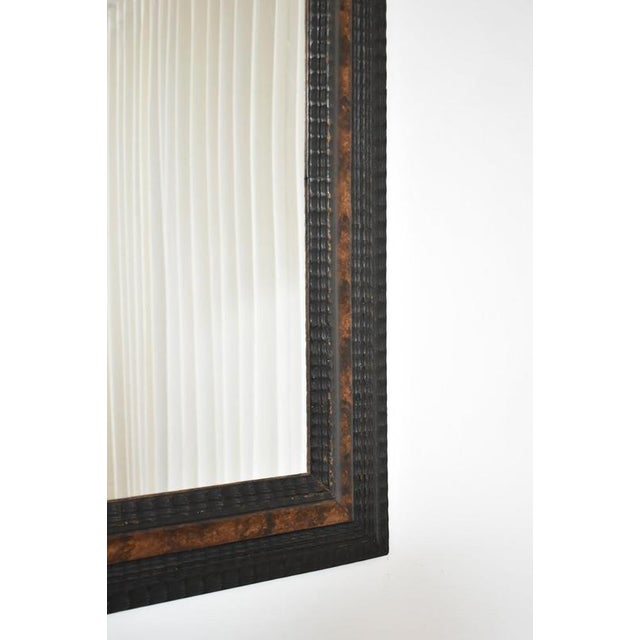Carved Ebonised Wood Mirror For Sale - Image 5 of 6