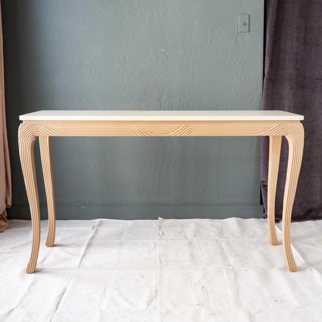 Postmodern Gabriella Crespi Style Split Reed Console Table For Sale - Image 13 of 13