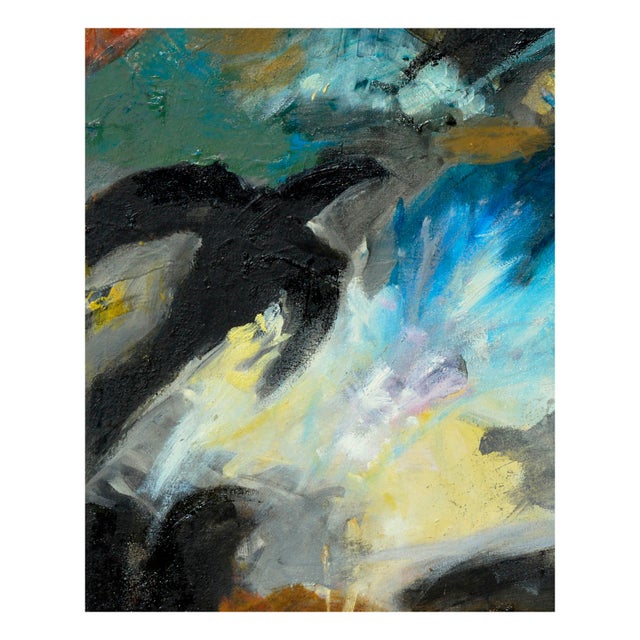 Crows on the Field - Abstract Expressionist Composition in Oil on Canvas For Sale - Image 4 of 5