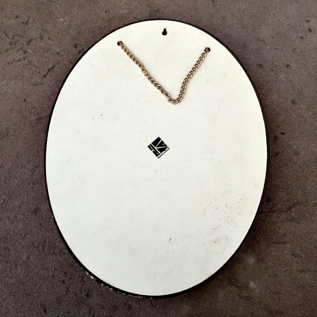 1960s 1960s Vintage Knobler Japan Space Age Mid-Century Modern Red Oval Mirror For Sale - Image 5 of 6