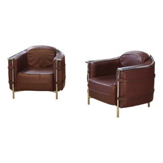 Armchairs in the style of Le Corbusier, 1970s, Set of 2 For Sale