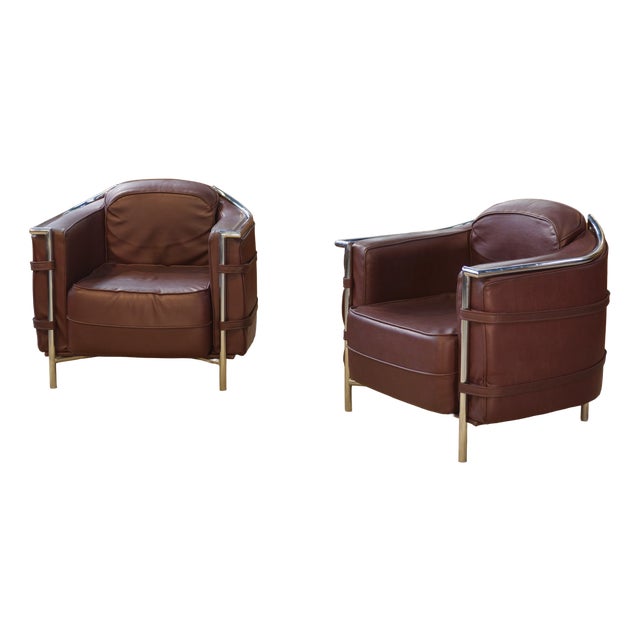 Armchairs in the style of Le Corbusier, 1970s, Set of 2 For Sale