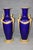 Monumental Pair Gold Dore' Figural Maiden Blue Porcelain Sevres Attributed Urns For Sale - Image 4 of 12