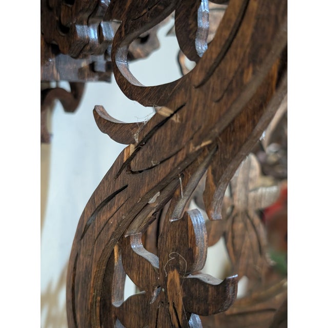 Brown Antique Early 1900's Carved Wood Wall Sconces, a Pair For Sale - Image 8 of 11
