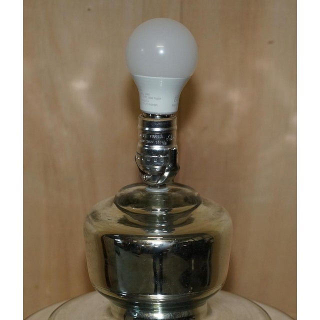 Large Vintage Mirrored Glass Tables Lamps, Set of 2 For Sale - Image 13 of 18