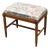 Vintage Georgian Style Mahogany Vanity Bench, Floral Upholstered Dressing Stool, Spindle Leg Accent Chair, Bedroom Seating, Antique Stool For Sale