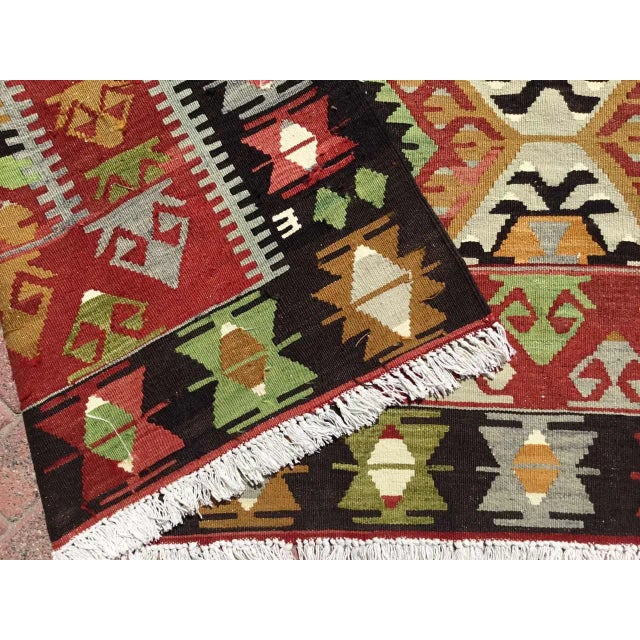 Vintage Turkish Kilim Rug - 80" X 116.5" For Sale - Image 11 of 12