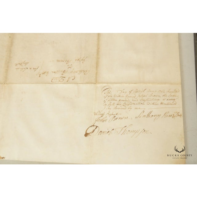 Antique 18th Century Bucks County PA Indenture Deed, Custom Framed