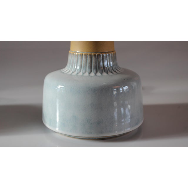 Blue Danish Light Blue Glazed Ceramic Table Lamps by Einar Johansen for Søholm, 1960s, Set of 2 For Sale - Image 8 of 13