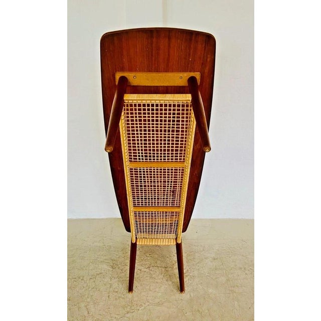 Vintage Danish Teak Coffee Table with Woven Rattan Magazine Shelf, 1960s For Sale - Image 17 of 18