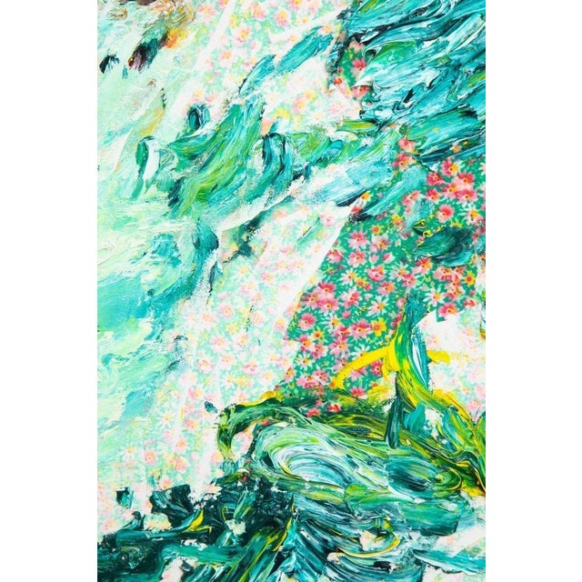 Early 21st Century 2017 “Green Wind” Abstract Expressionist Contemporary Painting on Mixed Media by Sebastian Vallejo For Sale - Image 5 of 10